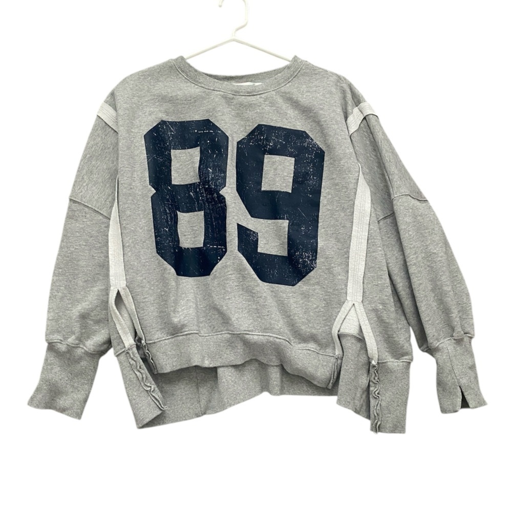 Altar'd State 89 Oversized Sweatshirt Gray Women’s Size XXS/XS - Picture 3 of 6